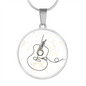 Acoustic Guitar Music Notes | Circle Pendant Necklace | Gift for Guitarist - Givtz Back