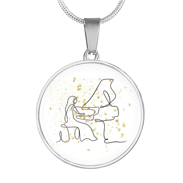 Grand Piano Gold Stars | Circle Pendant Necklace | Gift for Pianist - Givtz Back