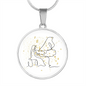 Grand Piano Gold Stars | Circle Pendant Necklace | Gift for Pianist - Givtz Back