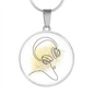 Head Phones Gold Splatter | Circle Pendant Necklace | Gift for Music Lover - Givtz Back