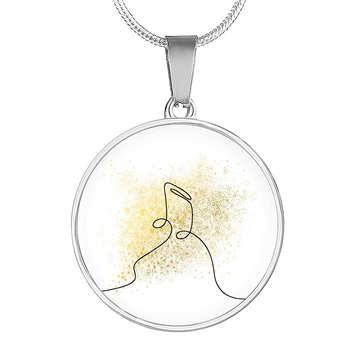 Music Notes Gold Splatter | Circle Pendant Necklace | Gift for Musician - Givtz Back