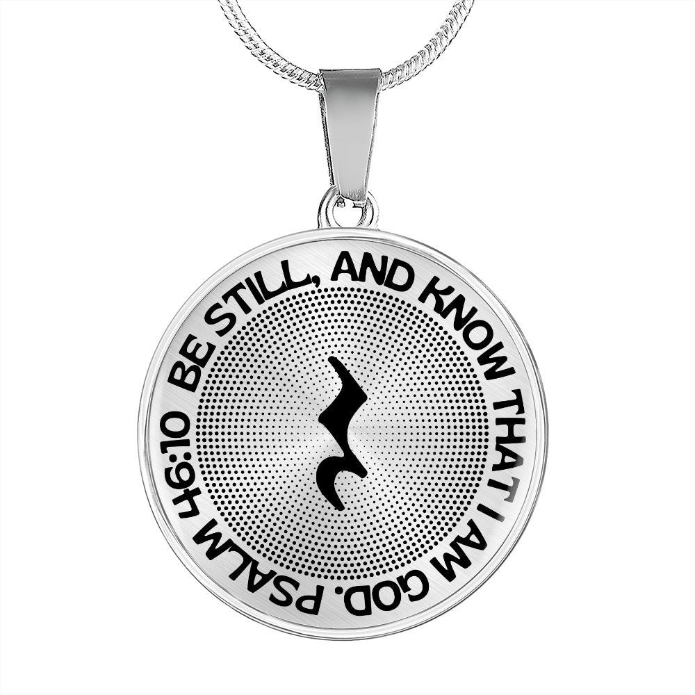 Be Still And Know | Music Rest | Dots | Necklace Circle Pendant