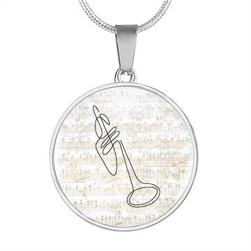 Trumpet Sheet Music | Circle Pendant Necklace | Gift for Trumpetist - Givtz Back