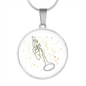 Trumpet Gold Stars | Circle Pendant Necklace | Gift for Trumpetist - Givtz Back