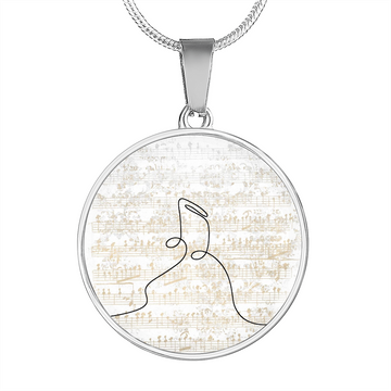 Music Notes Sheet Music | Circle Pendant Necklace | Gift for Musician - Givtz Back