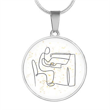 Piano Music Notes | Circle Pendant Necklace | Gift for Pianist - Givtz Back