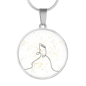 Music Notes | Circle Pendant Necklace | Gift for Musician - Givtz Back