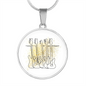 Bass Guitars Gold Splatter | Circle Pendant Necklace | Gift for Bass Guitarist - Givtz Back