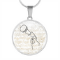 Microphone Sheet Music | Circle Pendant Necklace | Gift for Singer - Givtz Back