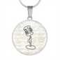 Vintage Microphone Sheet Music | Circle Pendant Necklace | Gift for Singer - Givtz Back