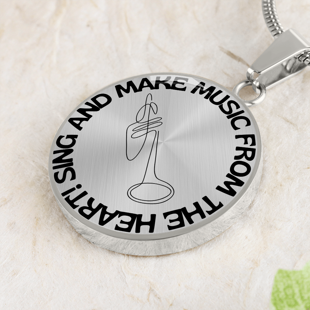 Sing & Make Music From The Heart | Trumpet | Necklace Circle Pendant