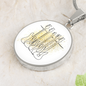 Bass Guitars Gold Splatter | Circle Pendant Necklace | Gift for Bass Guitarist - Givtz Back
