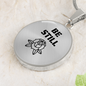 Be Still Flower | Necklace Circle Pendant Snake Chain - Givtz Back
