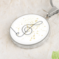 Music Clef Gold Stars | Circle Pendant Necklace | Gift for Musician - Givtz Back