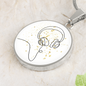 Head Phones Gold Stars | Circle Pendant Necklace | Gift for Music Lover - Givtz Back