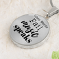 When Words Fail Music Speaks | Necklace Circle Pendant Snake Chain - Givtz Back