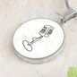 Vintage Microphone Music Notes | Circle Pendant Necklace | Gift for Singer - Givtz Back