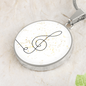 Music Clef Music Notes | Circle Pendant Necklace | Gift for Musician - Givtz Back