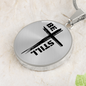 Be Still Cross | Necklace Circle Pendant Snake Chain - Givtz Back
