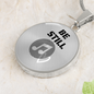 Be Still | Necklace Circle Pendant Snake Chain - Givtz Back