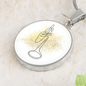 Trumpet Gold Splatter | Circle Pendant Necklace | Gift for Trumpetist - Givtz Back