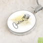 Vintage Microphone Gold Splatter | Circle Pendant Necklace | Gift for Singer - Givtz Back