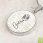 Vintage Microphone Sheet Music | Circle Pendant Necklace | Gift for Singer - Givtz Back