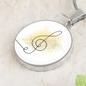 Music Clef Gold Splatter | Circle Pendant Necklace | Gift for Musician - Givtz Back