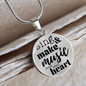 Sing & Make Music From The Heart | Necklace Circle Pendant Snake Chain - Givtz Back
