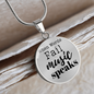 When Words Fail Music Speaks | Necklace Circle Pendant Snake Chain - Givtz Back