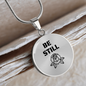 Be Still Flower | Necklace Circle Pendant Snake Chain - Givtz Back