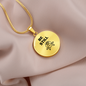 Be Still Flower | Necklace Circle Pendant Snake Chain - Givtz Back