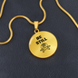 Be Still Flower | Necklace Circle Pendant Snake Chain - Givtz Back