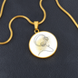 Head Phones Gold Splatter | Circle Pendant Necklace | Gift for Music Lover - Givtz Back