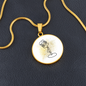 Vintage Microphone Gold Splatter | Circle Pendant Necklace | Gift for Singer - Givtz Back