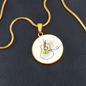 Acoustic Guitar Gold Splatter | Circle Pendant Necklace | Gift for Guitarist - Givtz Back