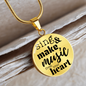 Sing & Make Music From The Heart | Necklace Circle Pendant Snake Chain - Givtz Back