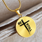 Be Still Cross | Necklace Circle Pendant Snake Chain - Givtz Back