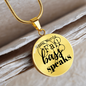 When Words Fail Bass Speaks | Necklace Circle Pendant Snake Chain - Givtz Back