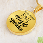 When Words Fail Music Speaks | Necklace Circle Pendant Snake Chain - Givtz Back