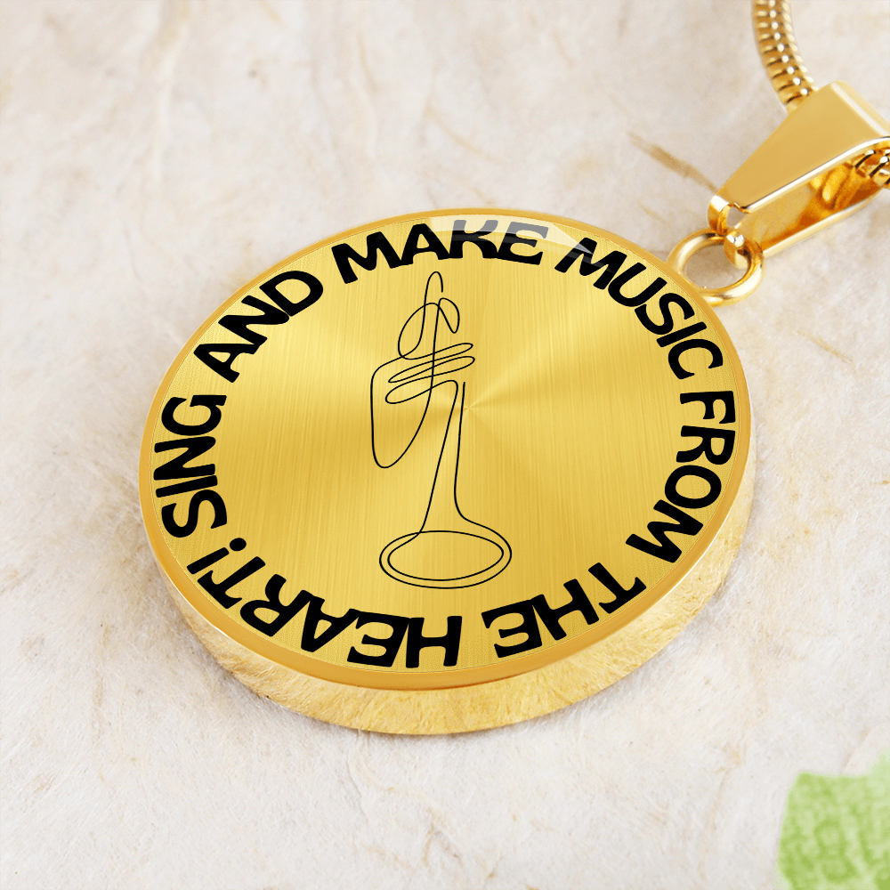 Sing & Make Music From The Heart | Trumpet | Necklace Circle Pendant