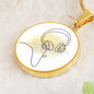 Head Phones Gold Splatter | Circle Pendant Necklace | Gift for Music Lover - Givtz Back