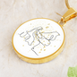 Grand Piano Gold Stars | Circle Pendant Necklace | Gift for Pianist - Givtz Back