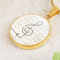 Music Clef Sheet Music | Circle Pendant Necklace | Gift for Musician - Givtz Back