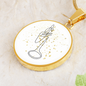 Trumpet Gold Stars | Circle Pendant Necklace | Gift for Trumpetist - Givtz Back