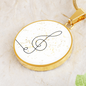 Music Clef Music Notes | Circle Pendant Necklace | Gift for Musician - Givtz Back