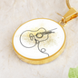 Acoustic Guitar Gold Splatter | Circle Pendant Necklace | Gift for Guitarist - Givtz Back