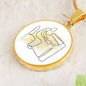 Piano Gold Splatter | Circle Pendant Necklace | Gift for Pianist - Givtz Back
