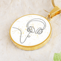 Head Phones Music Notes | Circle Pendant Necklace | Gift for Music Lover - Givtz Back