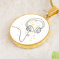 Head Phones Gold Stars | Circle Pendant Necklace | Gift for Music Lover - Givtz Back